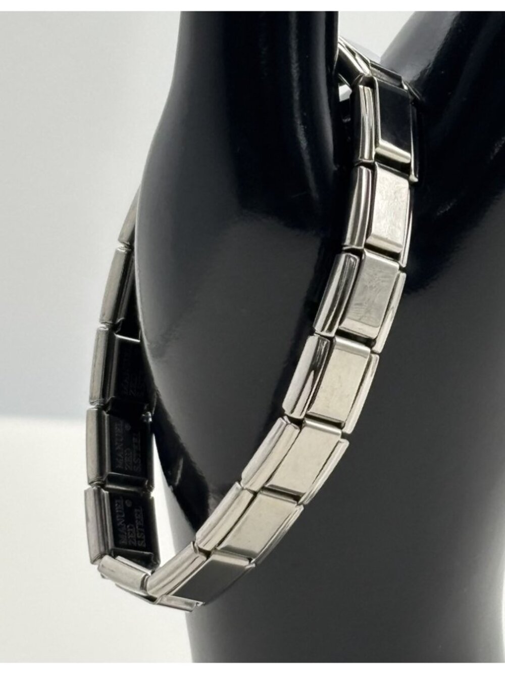 Vintage Manuel Zed Charm Bracelet Stainless Steel Expandable Links Puzzle Design - Picture 6 of 15